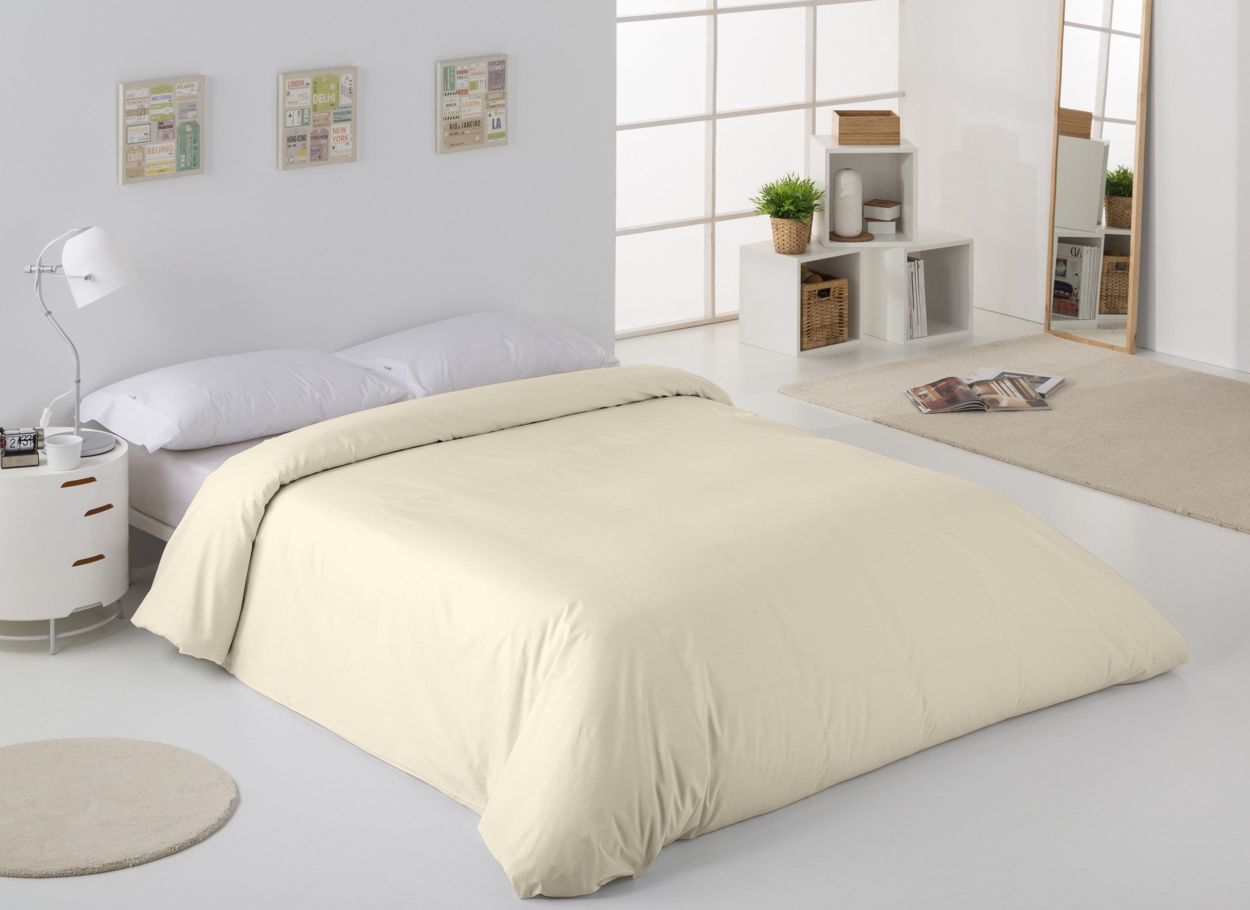 HOUSSE DE COUETTE Lisse couleur crème - Lit 180/200 - 2