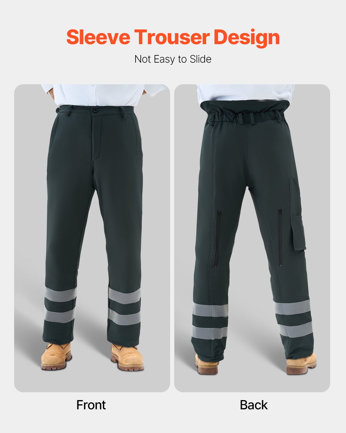 Chaps de tronçonneuse VEVOR classe A, pantalon 8 couches avec ceinture ajustable et poche, protection sécurité pour bûcherons et forestiers, taille M - 5