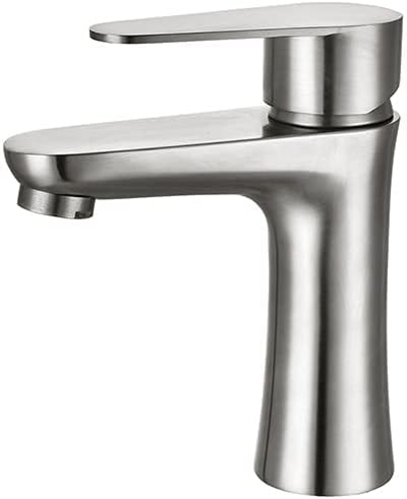 Robinet De Lavabo Salle De Bain HARNART - Mitigeur à Une Poignée Or Brossé - Acier Inoxydable 304 - Économie D'eau - 11