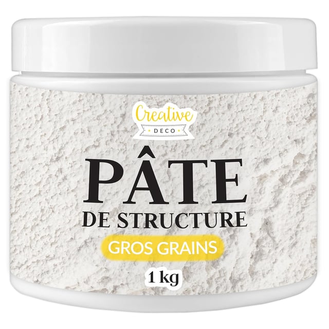 Creative Deco Modeling Paste Pâte de Structure Gros Grains 1kg | Pâte à Relief Peinture Acrylique | Modelling Paste | Pâte Texturée | Pate Structure