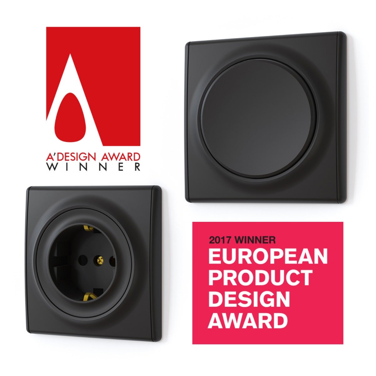 Plaque de finition Florence, en plastique, 1 poste (lot de 10) - blanc - 5