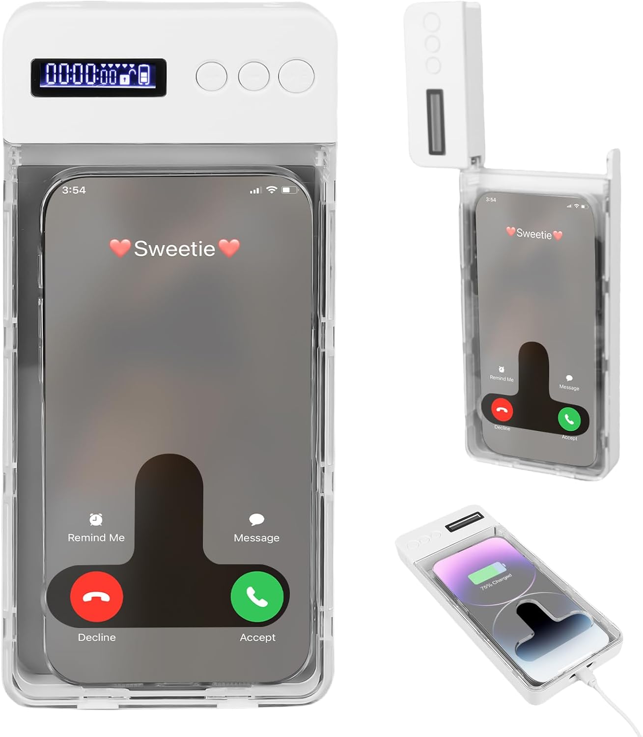 Skrzynka na telefon komórkowy z blokadą i timerem, więzienie na telefon komórkowy z timerem, skrzynka na telefon komórkowy z blokadą i timerem, sejf n