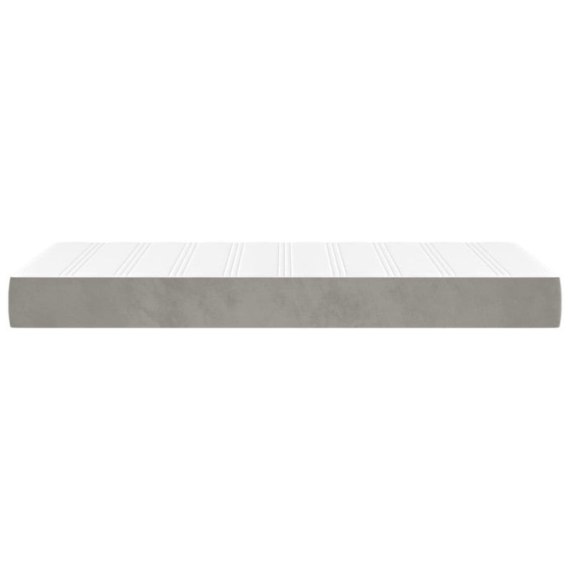 Colchón de muelles ensacados firmeza media terciopelo gris claro 80x220x20 cm vidaXL - 4
