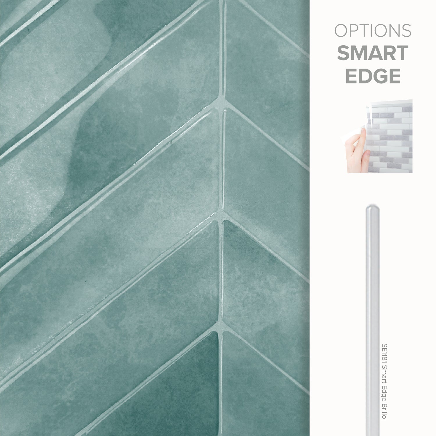 Piastrella Adesiva x4, 29.03x22.86cm - Rivestimento Decorativo Smart Tiles Chevron Taby Paraschizzi Parete Cucina e Bagno - 5