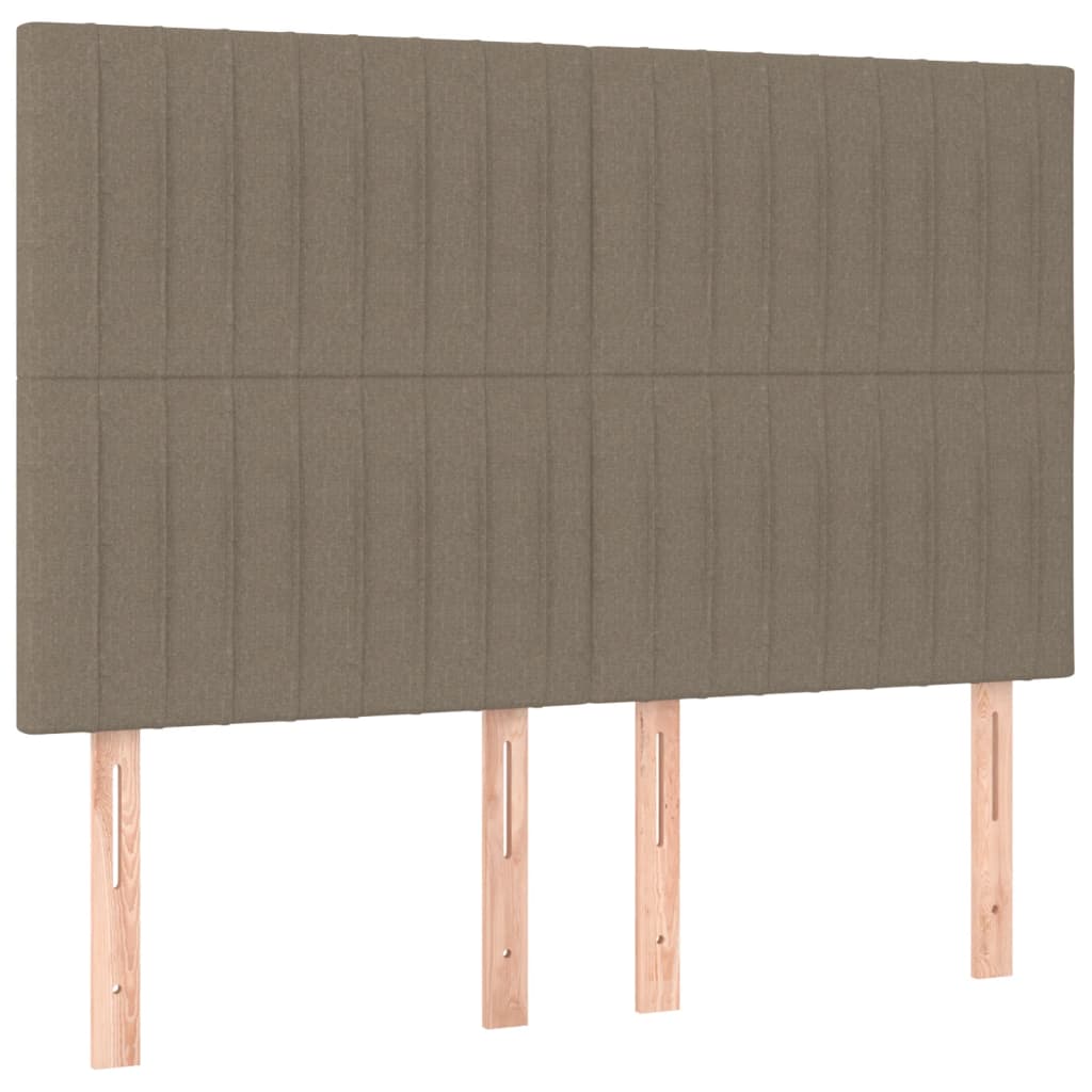 Cadre de lit sans matelas en tissu taupe pour la chambre, 140 × 200 cm - 8
