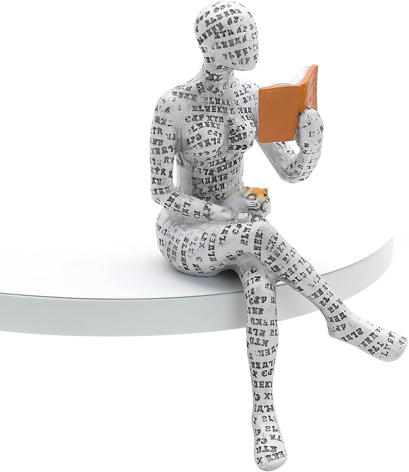Figura Kobiety Czytającej: Nowoczesna Figurka z Żywicy, Statuetka Dekoracyjna na Półkę z Książkami/Biblioteczkę, Prezent Literacki dla Czytelników &amp;