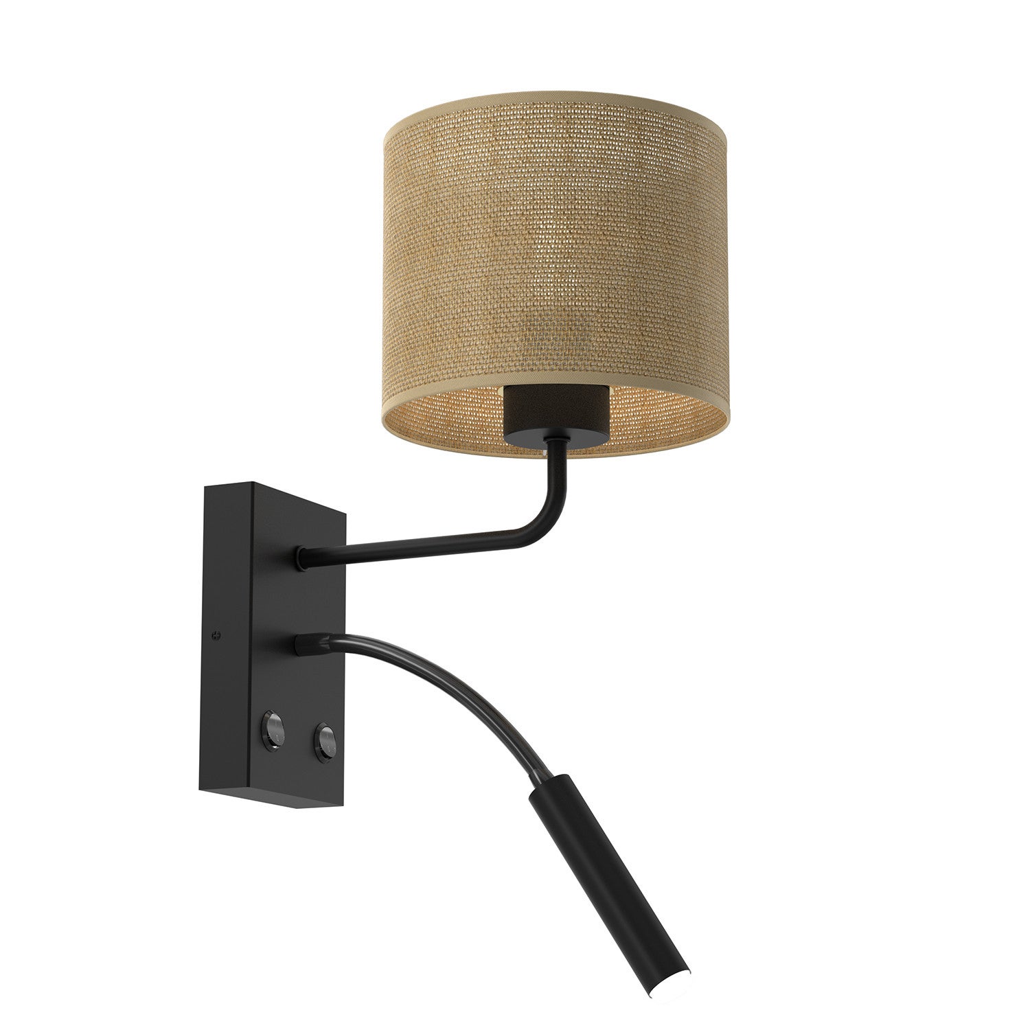 Kinkiet ścienny Jute czarno-kremowy 1xE27+G9x15W hotelowy z włącznikiem wym: 38 x 18 x 26 cm metal IP20 Luminex