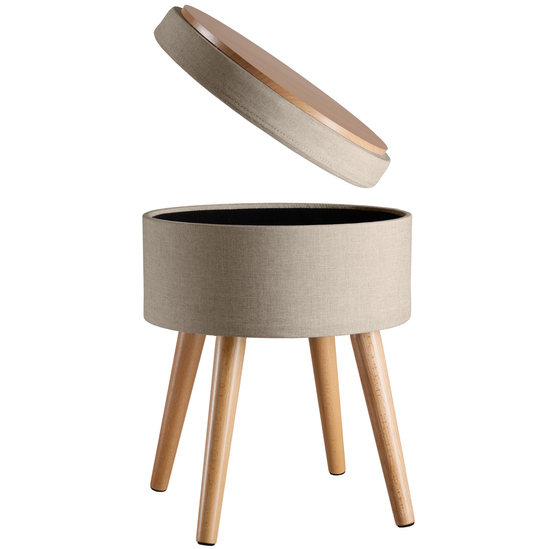 Tabouret en bois avec espace de rangement TECTAKE - 6