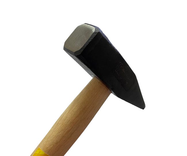 Martello Da Banco Tedesco Kippen, 1500 G, Impugnatura In Legno Verniciato - Standard DIN 1041