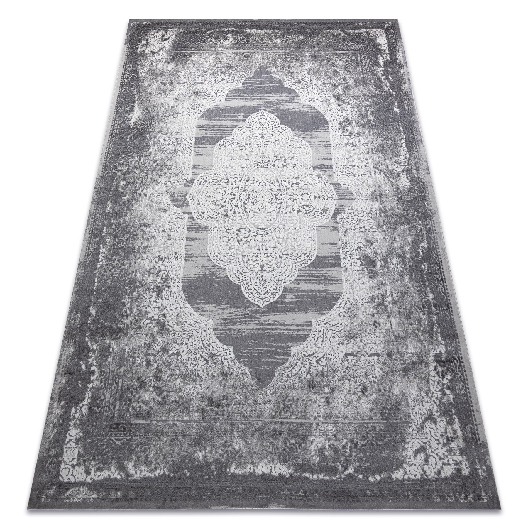 Dywan NOBLE nowoczesny 9479 65 Ornament vintage przecierany - Strukturalny, dwa poziomy runa krem / szary 180x270 cm
