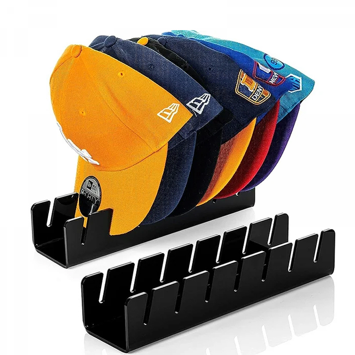 Organisateur De Casquettes En Acrylique Transparent - Présentoir Pour 7 Casquettes De Baseball