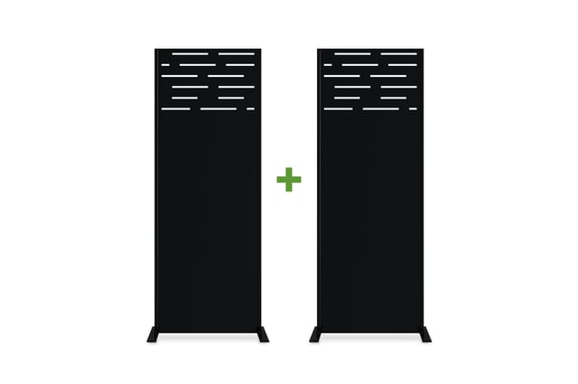 Lot de 2 panneaux décoratifs ARLBERG Noir H.160cm motifs sur le haut