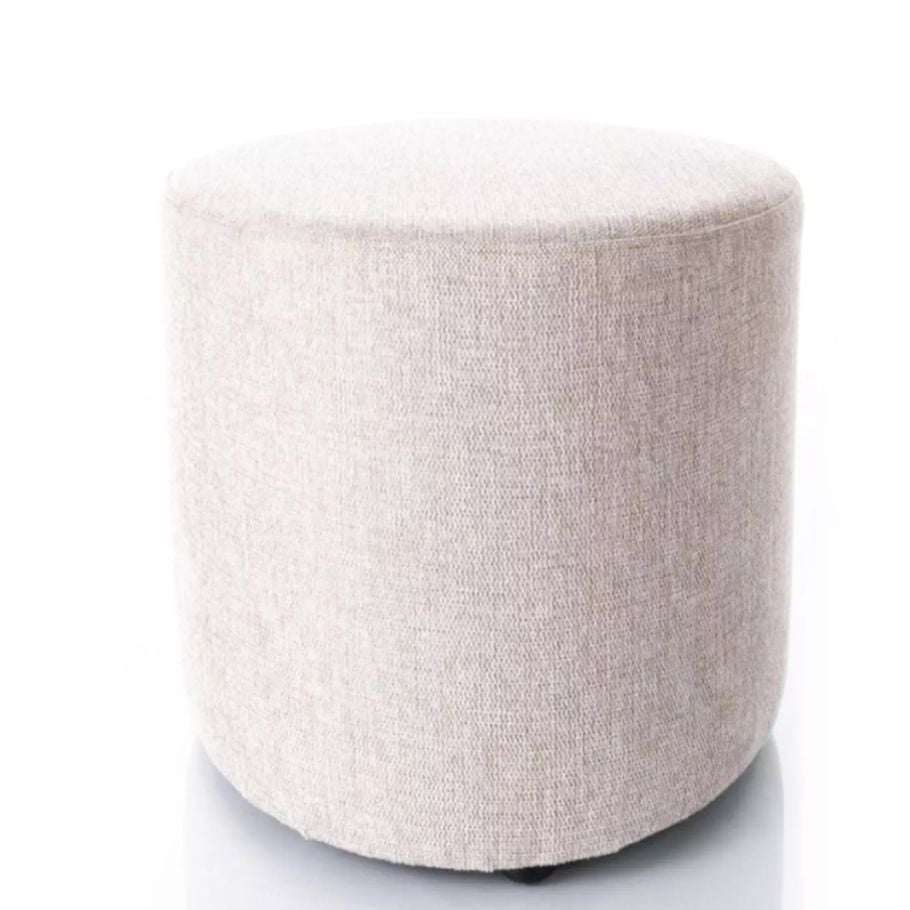 Pouf rond en tissu 33 x 36 cm beige clair VADIA | Leroy Merlin