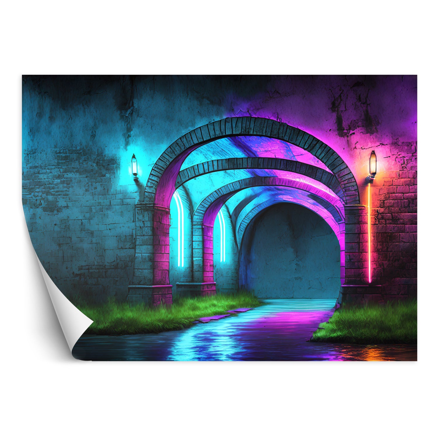 Fototapeta, Abstrakcja tunelu neonowego 300x210