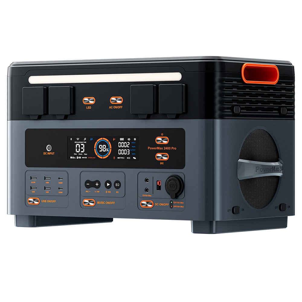 Station d'Énergie Portable Blackview Oscal PowerMax2400 Pro 2400W, 2016Wh LiFePO4, Charge Rapide 1.2H, Haut-parleurs, APP - 4