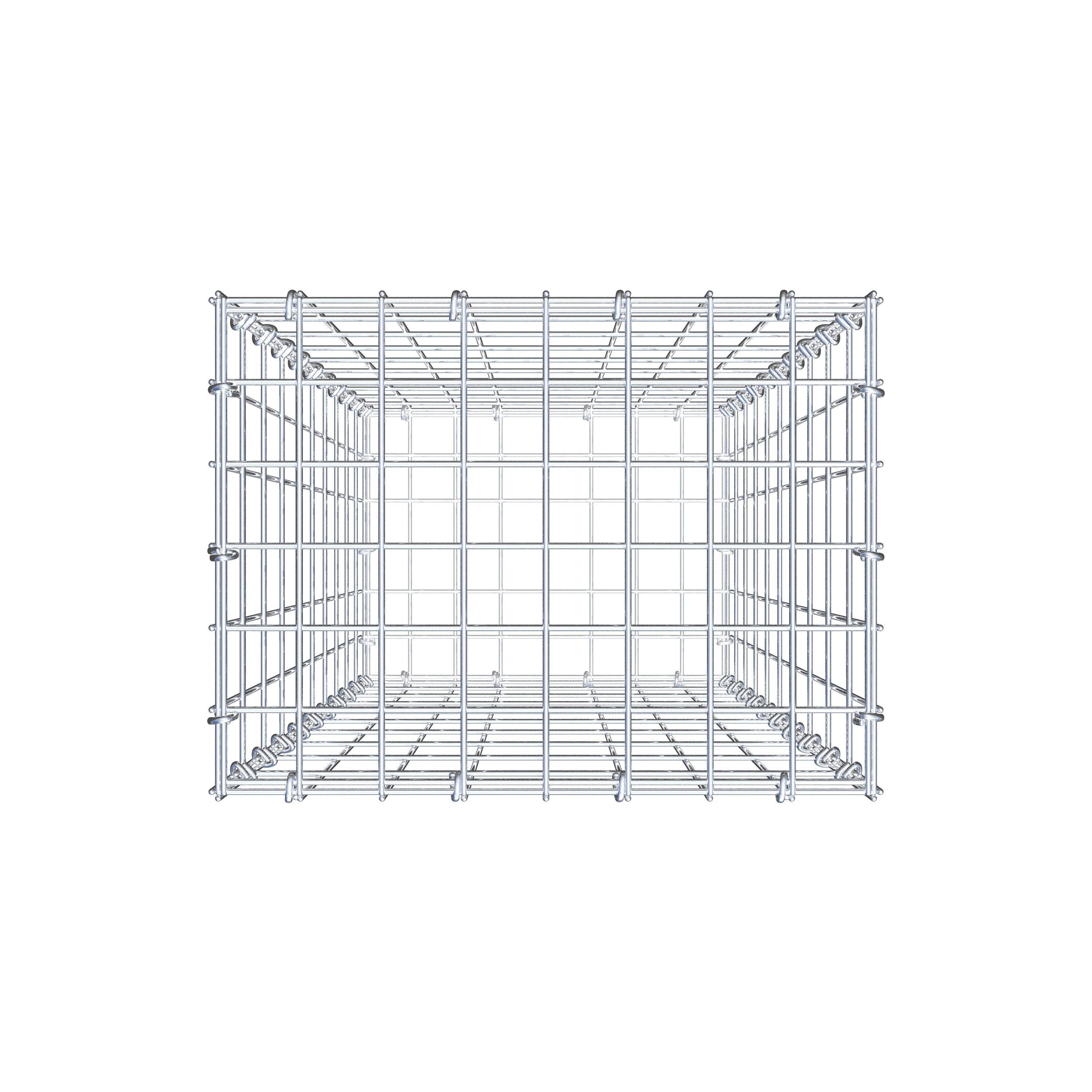 Gavión de acero galvanizado 100x40x30cm (LxAxP), malla 5 x 10cm, Anillo en C, jaula metálica para muro o jardín - 5