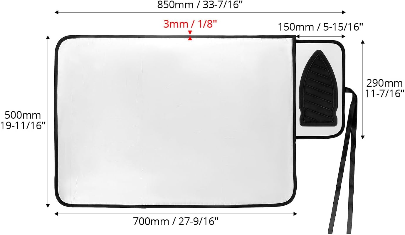 Mata do prasowania na stół 70x48 cm z podkładką 3 mm i silikonową podstawką pod żelazko - 5