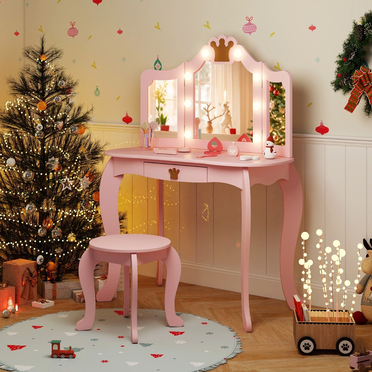 Tocador De Princesa Con Espejo Y 12 Accesorios – El Set De Peluquería Y Maquillaje Perfecto Para Peques