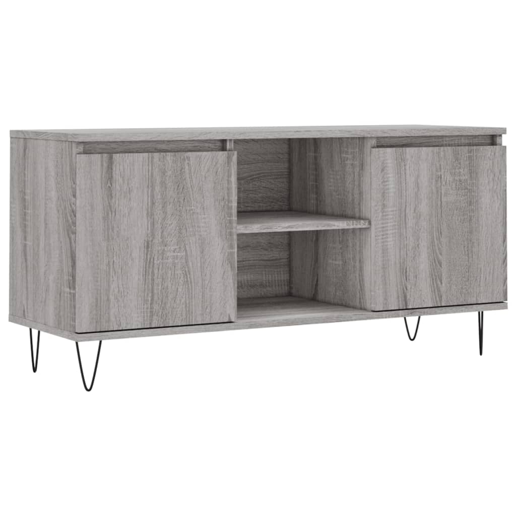 Meuble TV sonoma gris 104x35x50 bois d'ingénierie - 2