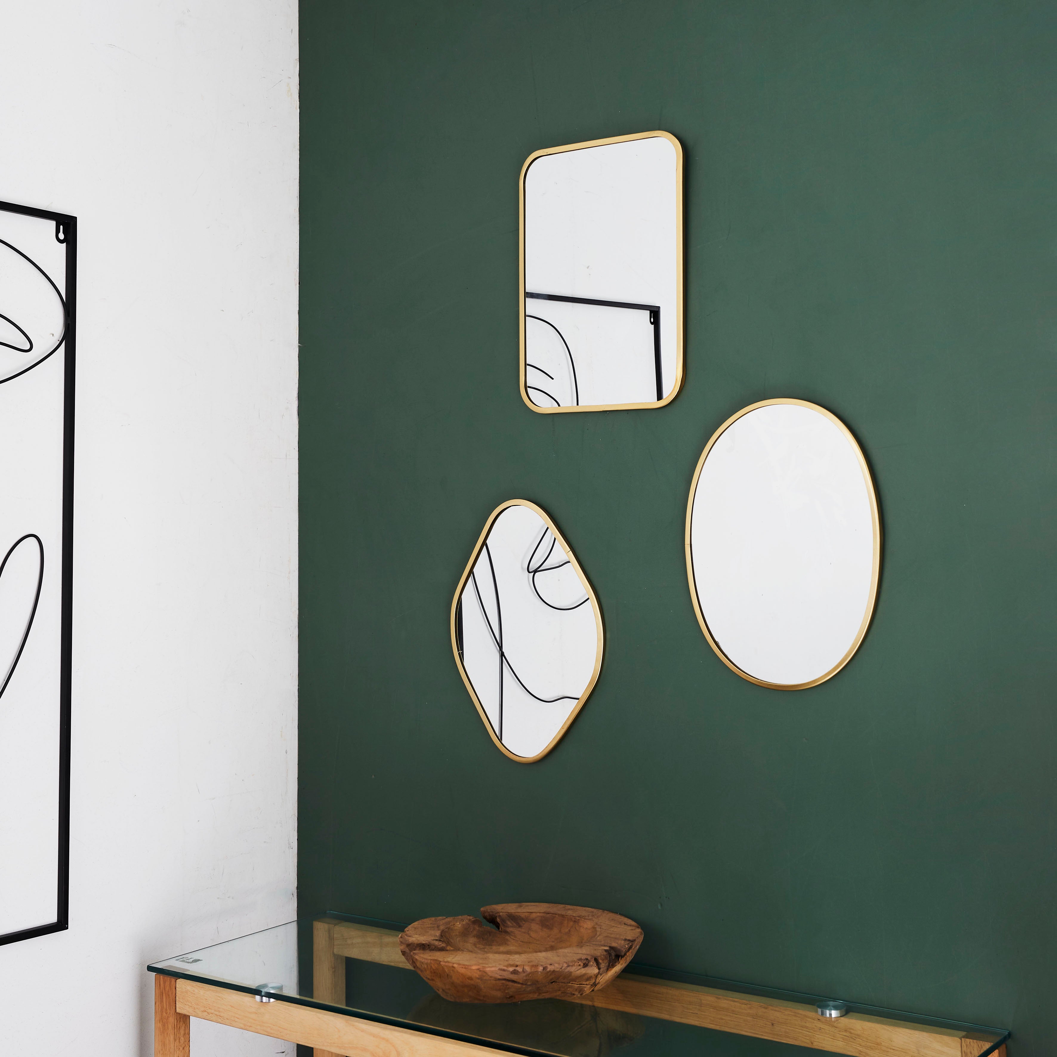 Miroir Deco Contour Deco Dore Carre - 3