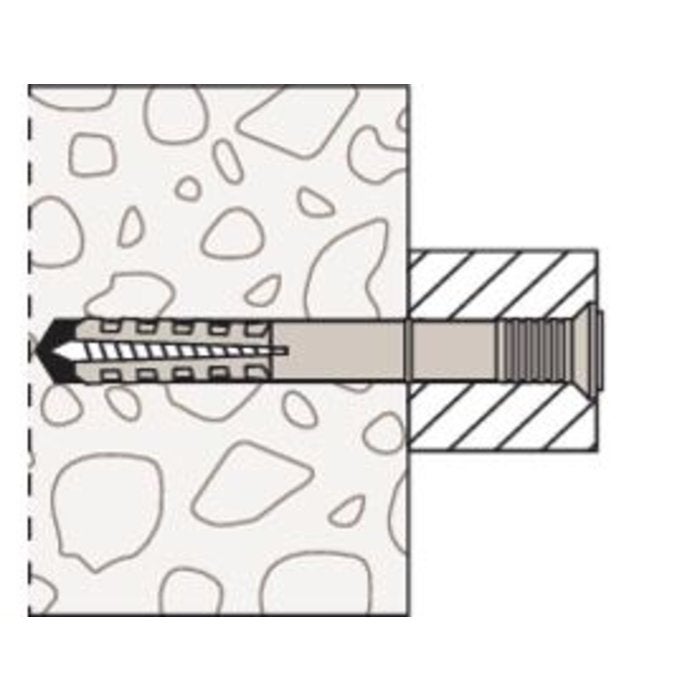 Boîte de 200 chevilles à clou - N5x25/1F - Avec collerette épaisse - Tête fraisée - 9