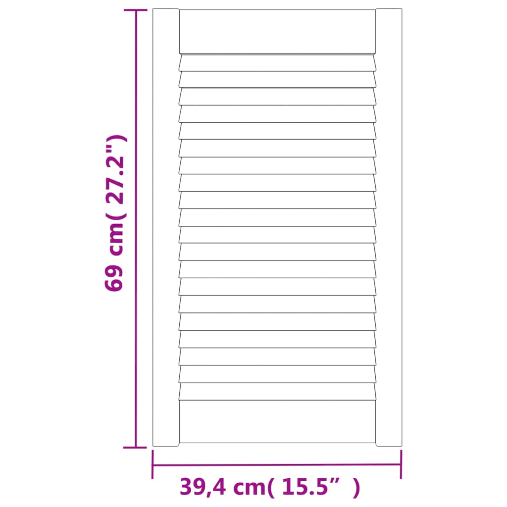 Portes placard bois massif pin 69x39,4 cm à persiennes 2 pcs pour cuisine salle de bain – ComfortXL - 3