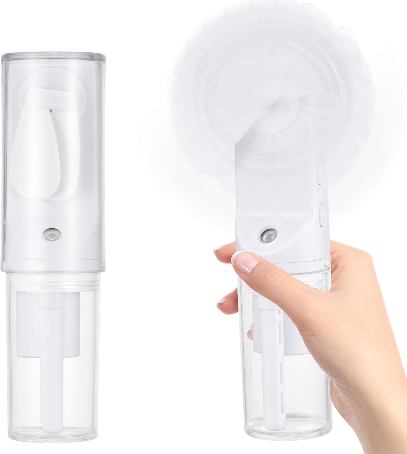 Przenośny, akumulatorowy wentylator z 4 regulowanymi ustawieniami, idealny w podróży, w biurze i na kempingu (biały)