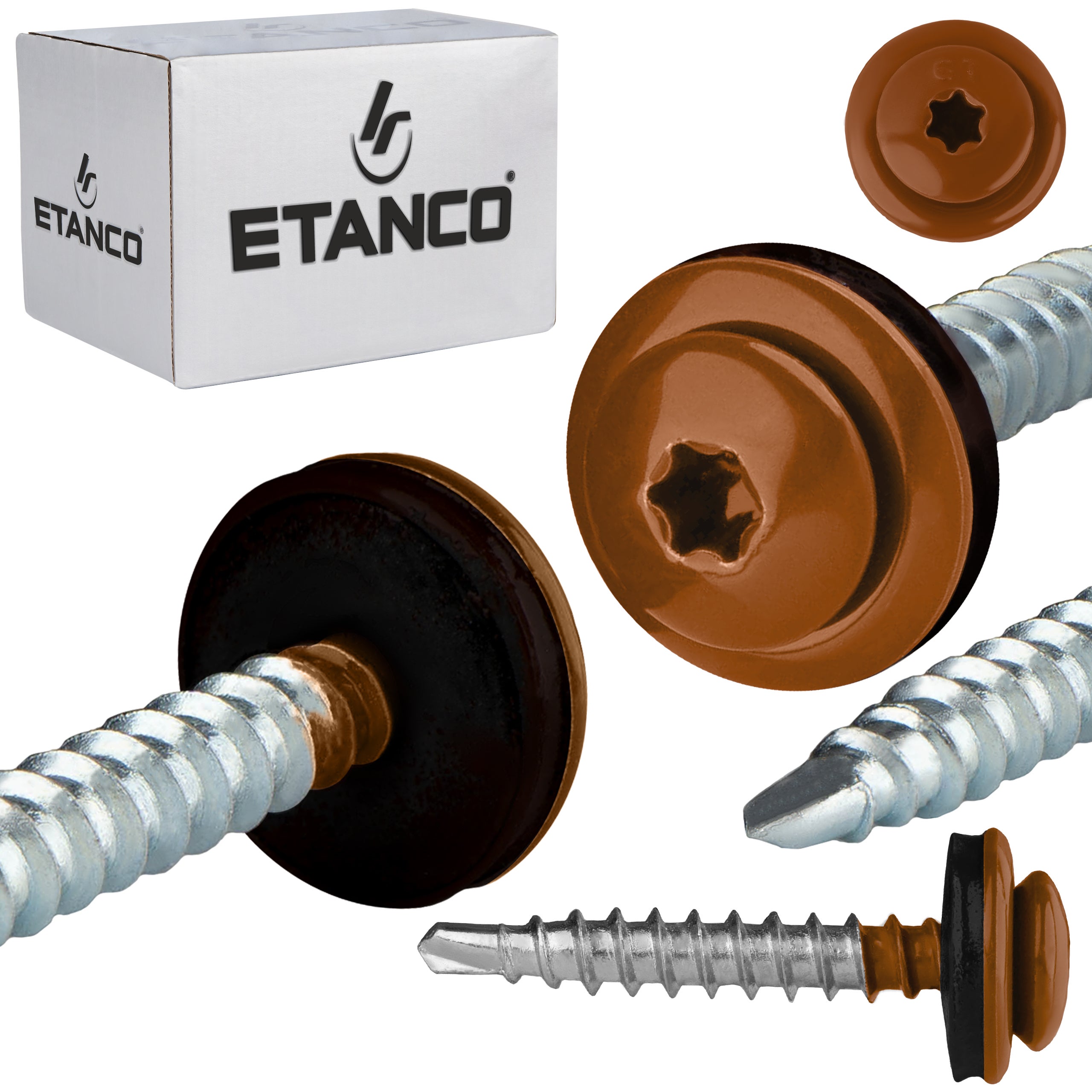 Wkręty farmerskie Etanco GTFP Panhead Lakierowane RAL 8004 4,8x35 mm 250szt