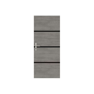 Kit De Rénovation De Porte NORDLINGER PRO - Décor Chêne Avec Profilés Noirs - Modèle Non Encollé
