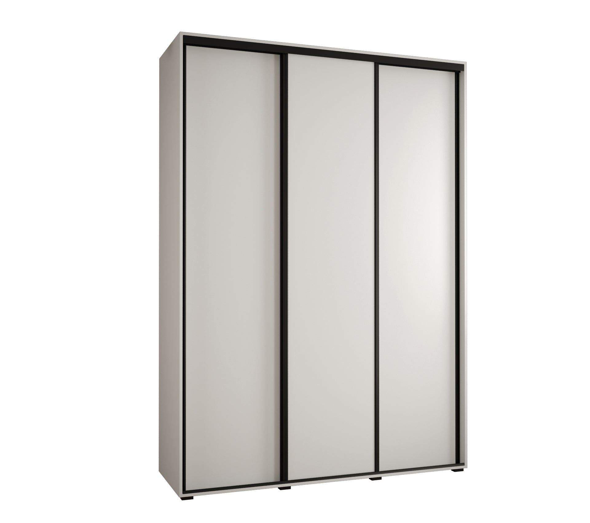 Szafa przesuwna wysoka Davos 1 170 x 60 x 235,2 cm biały + biały + u. czarny - Abiks Meble