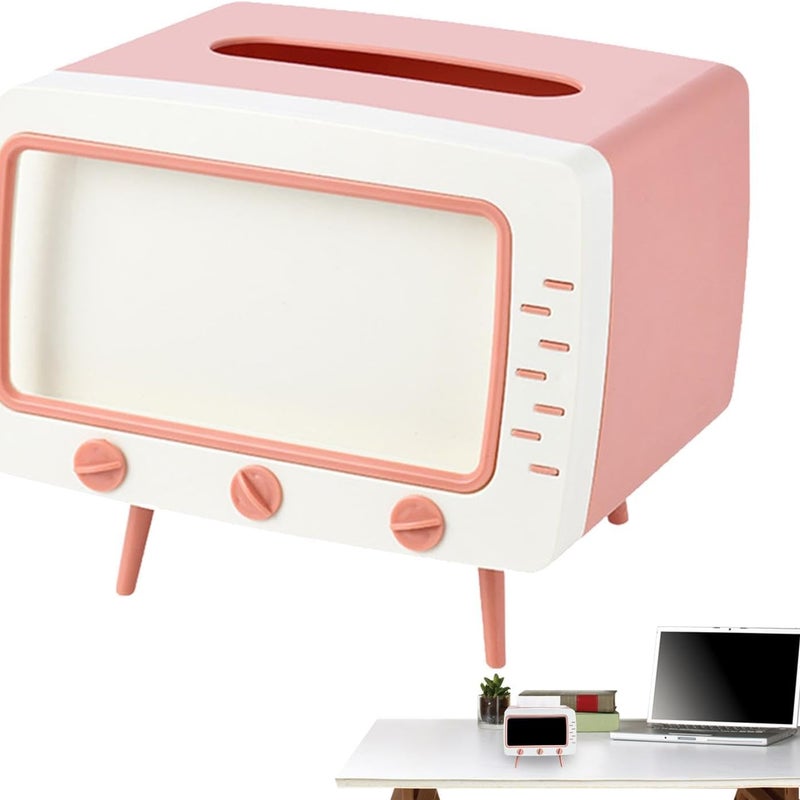 Uchwyt na telefon w stylu retro z pudełka na chusteczki, wielofunkcyjny, kreatywny uchwyt na telefon w kształcie pudełka na chusteczki