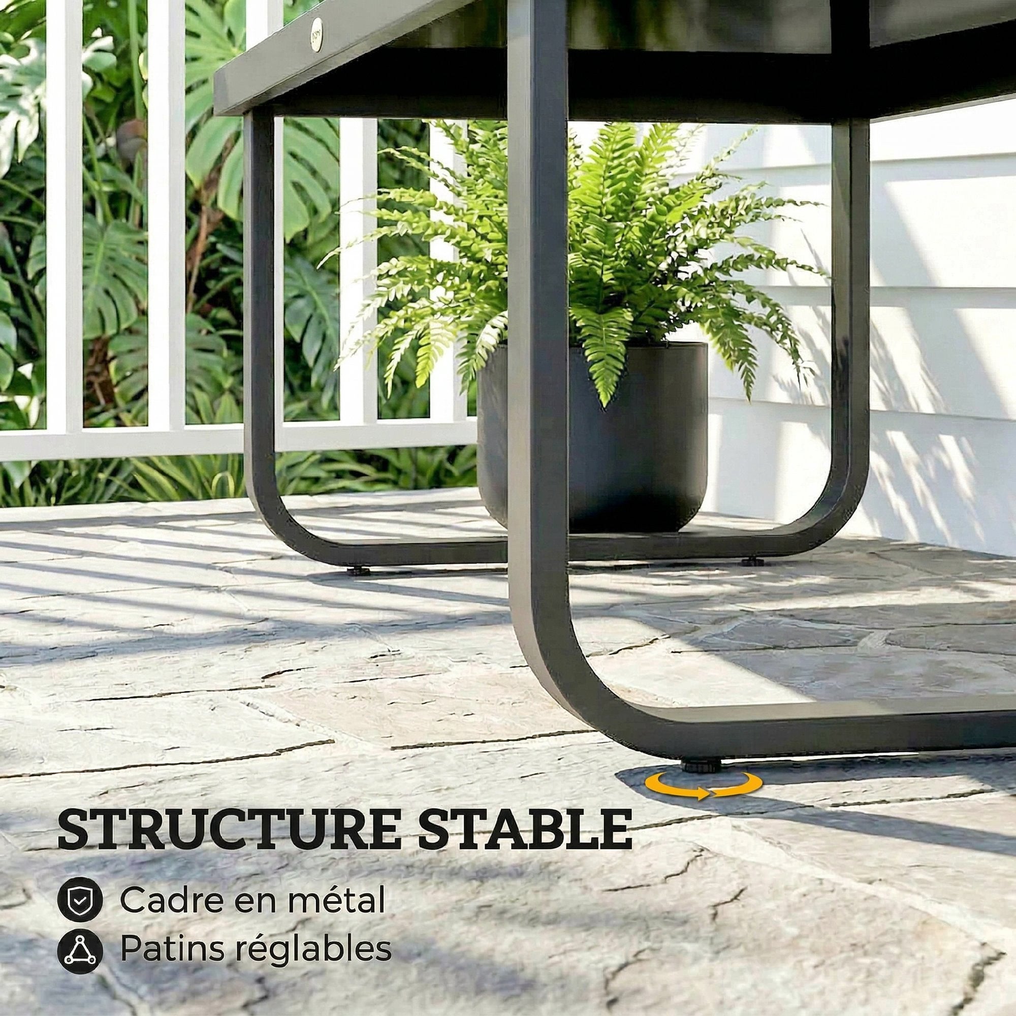Table basse de jardin métal Outsunny - 6