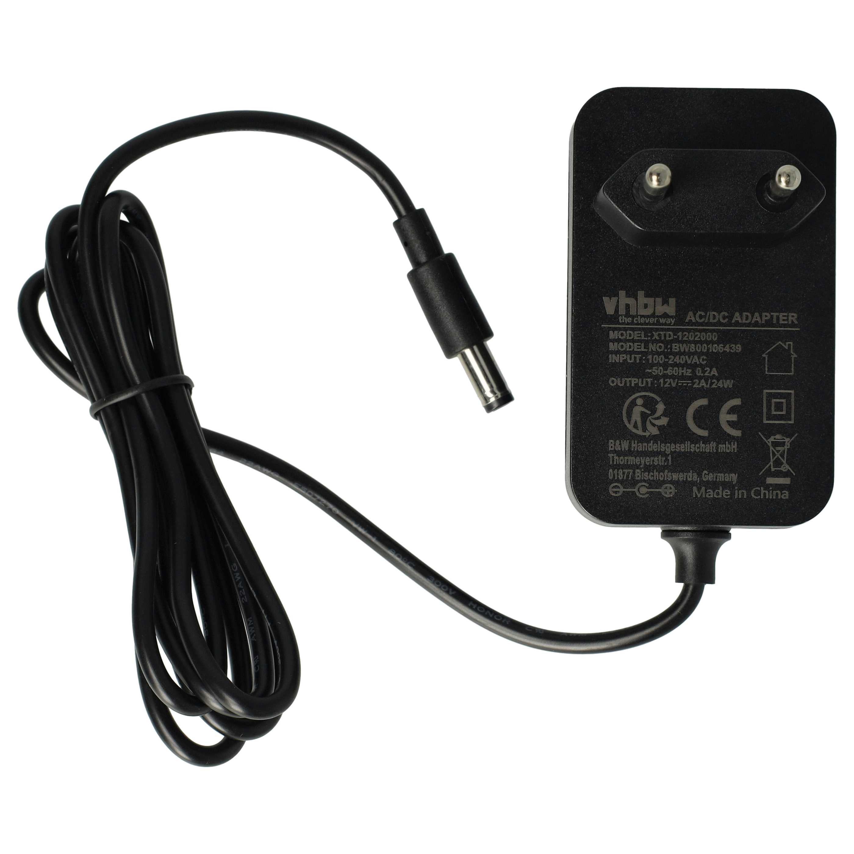 vhbw Adaptateur secteur compatible avec Annke 900TVL HD CCTV, H.View 700TVL HD CCTV, Sunluxy 8CH H.264 DVR caméra murale - Câble de 110 cm - 2