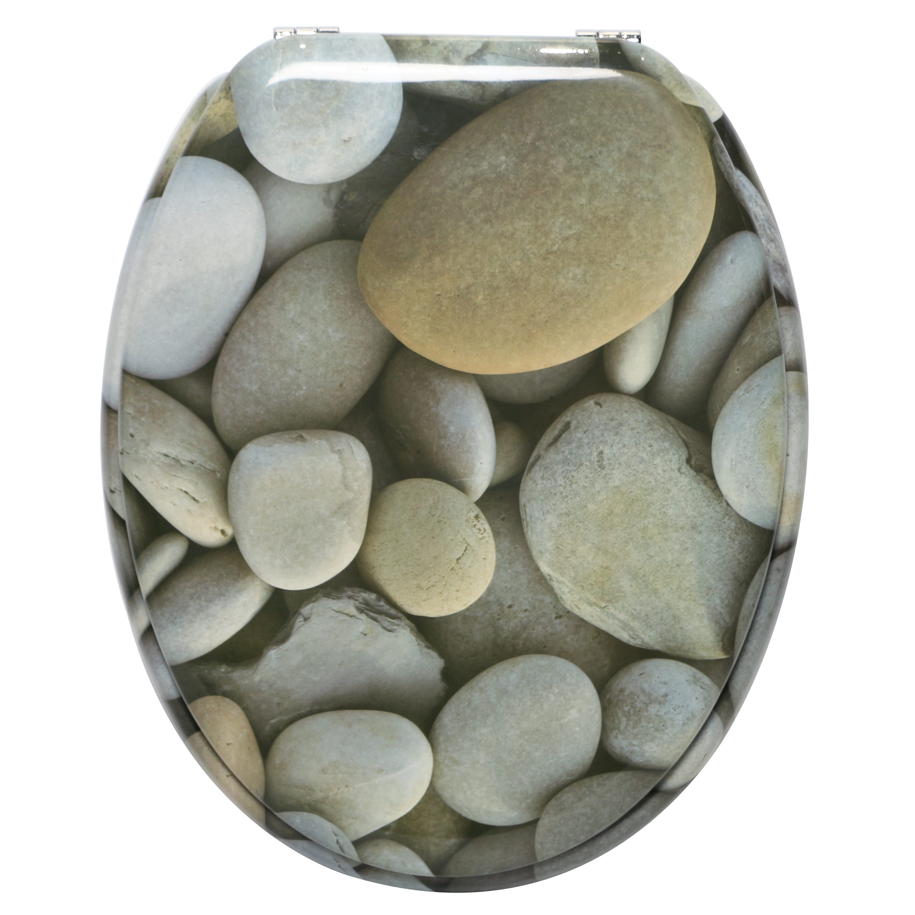 SENSEA - Abattant WC ovale - MDF motif galets - Pop - 2