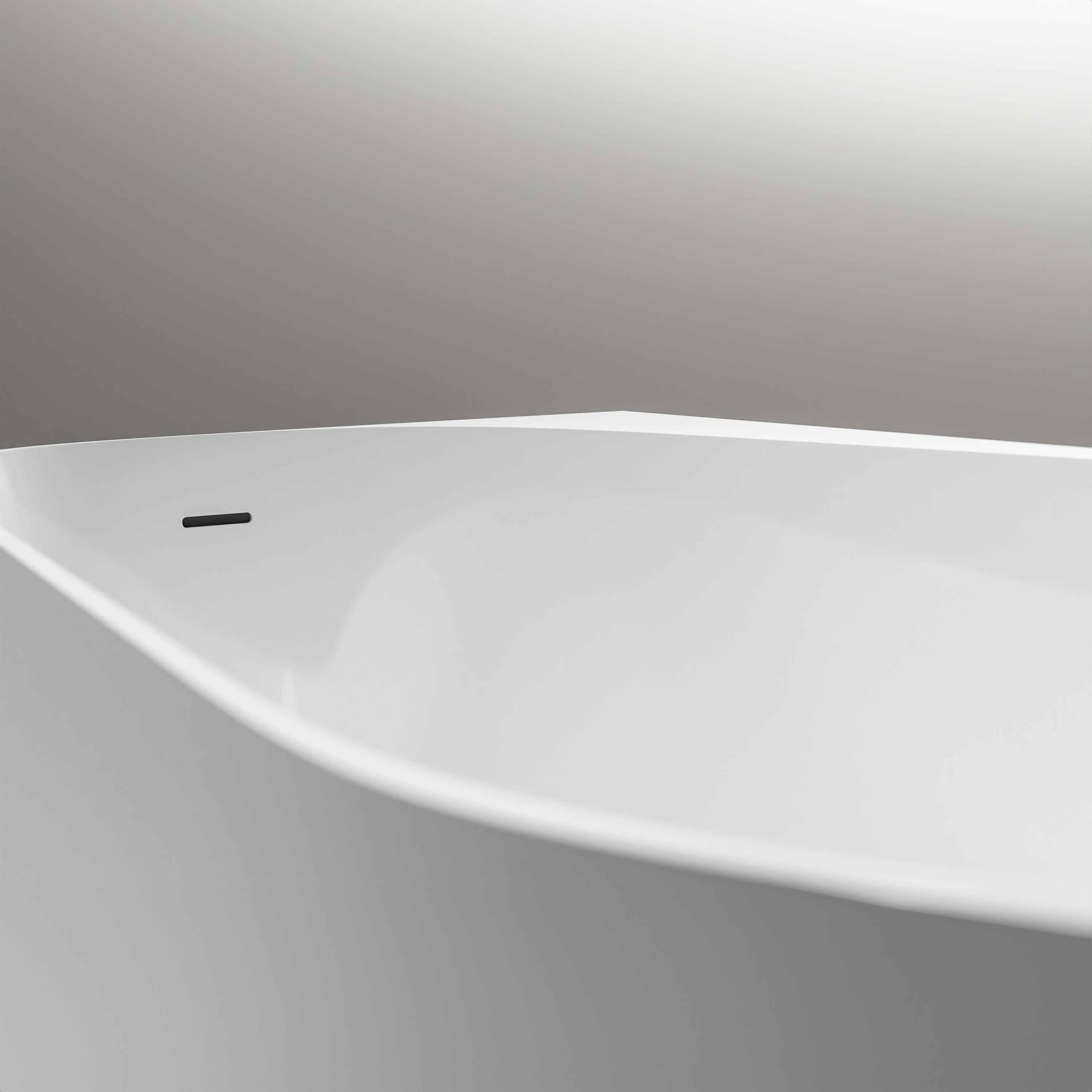 BERNSTEIN - Baignoire d'angle semi-îlot Acrylique Ovale Salle de Bain avec Bonde et trop plein - Blanc - 170x78x58cm - Garantie 5 ans - ONDA CORNER - 3
