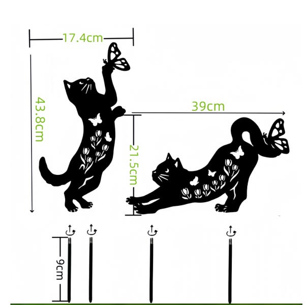 Desgn Del Gardno Arte Del Gatto Gatto N Metallo Arruggnto Per Recnzone Del Gardno Arte - Foto 9
