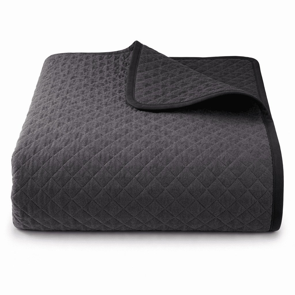 Colcha Bicolor Reversible Antracita/Negro Cama 180cm Donegal Collections - 4