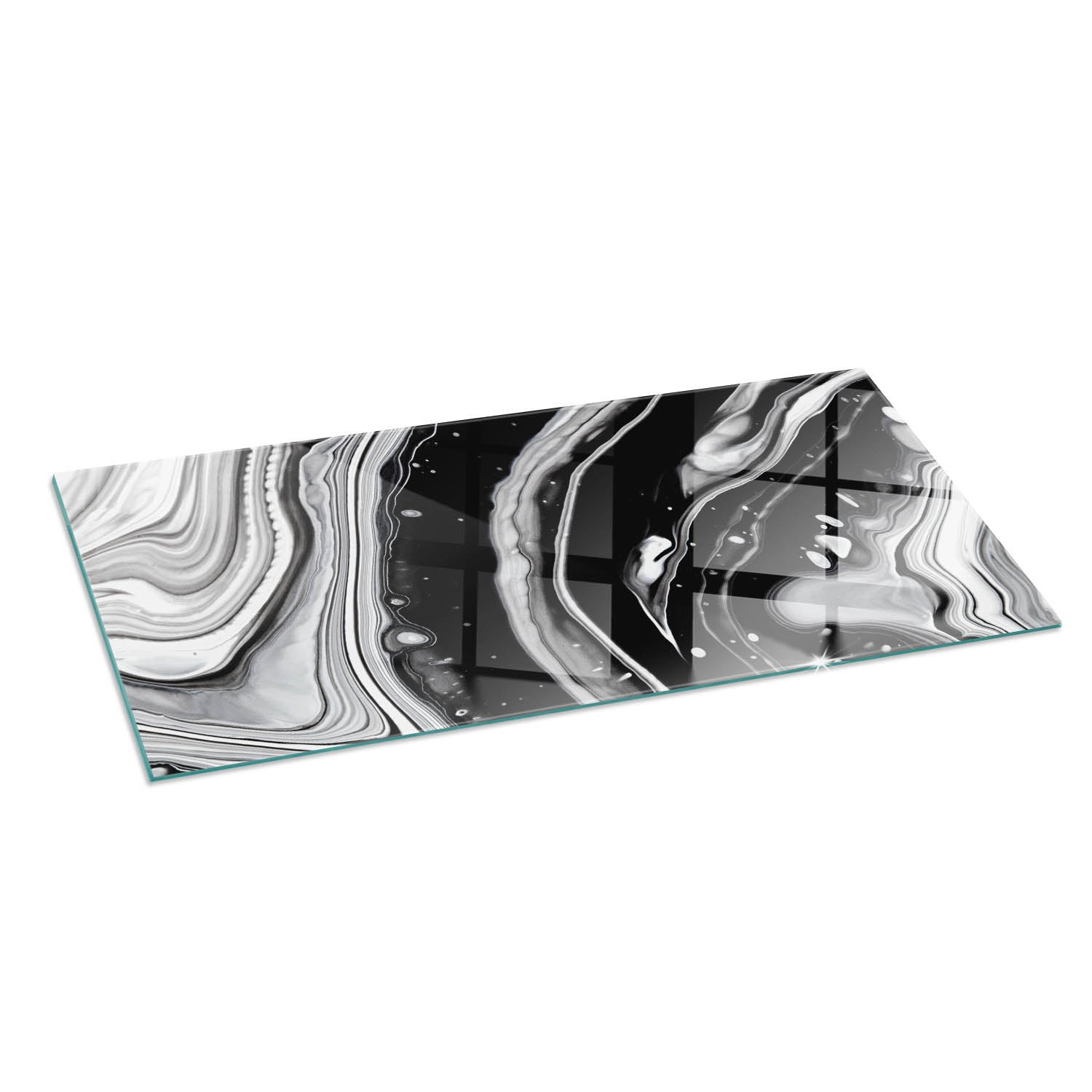 Szkło hartowane na podłogę pod kominek - 125x50 cm - Abstrakcyjne fale i linie - TULUP