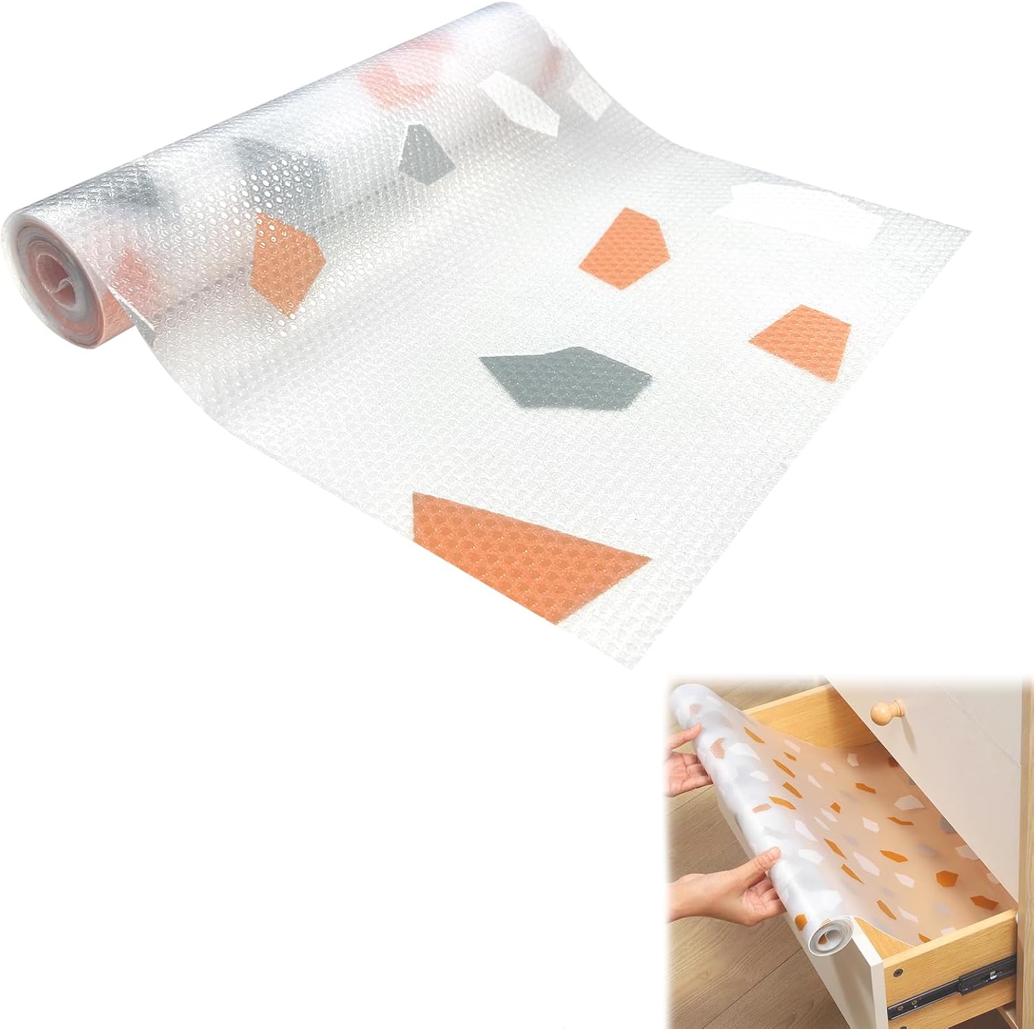 Mata do szuflad Eva, przezroczysta, antypoślizgowa, mata do lodówki, rolka plastikowa, zmywalna, wodoodporna, mata do szuflady, do kuchni