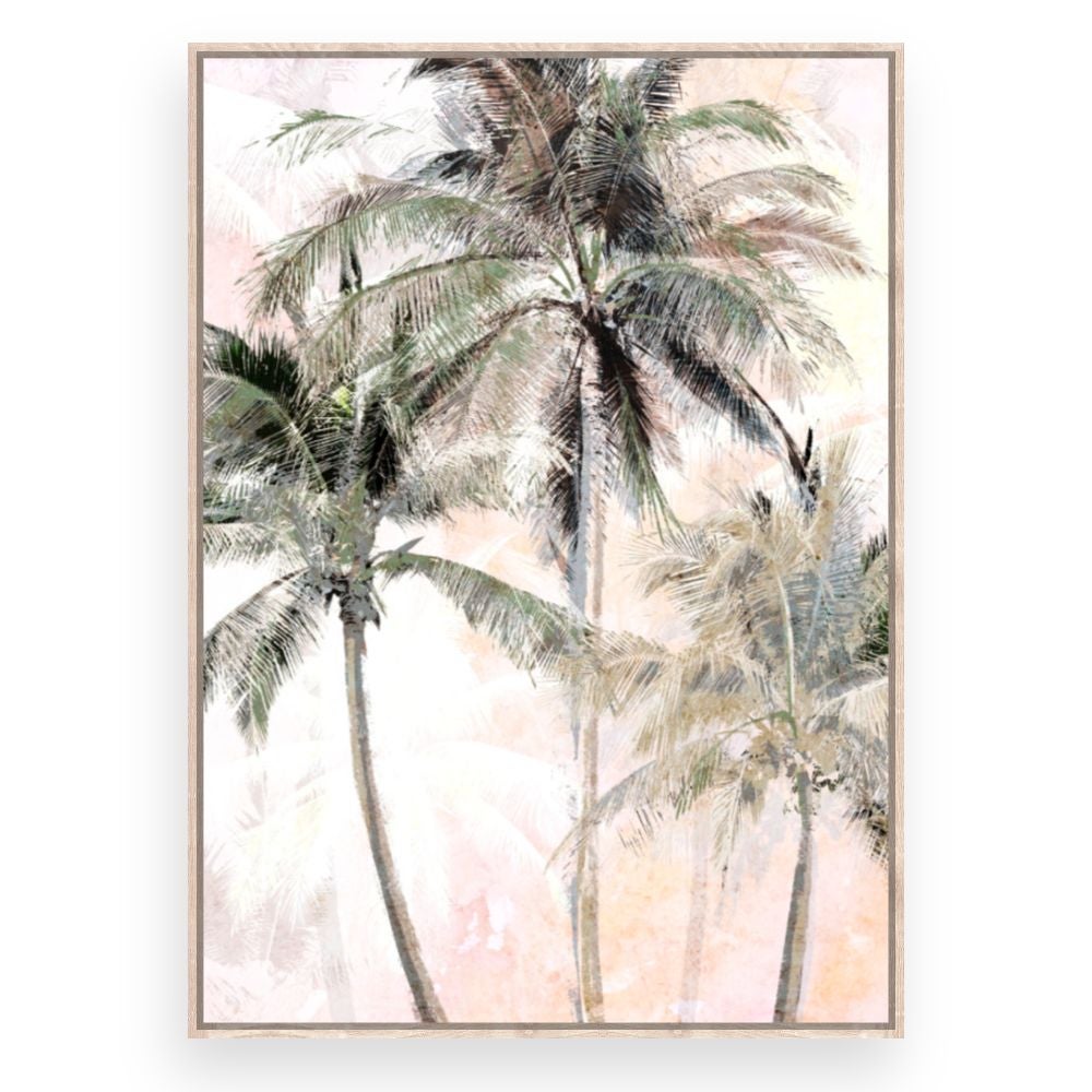 Toile encadrée Palmiers tropicaux / 50x70cm / Cadre Effet naturel / Fabriqué en France / Déco murale / DADA ART - 3