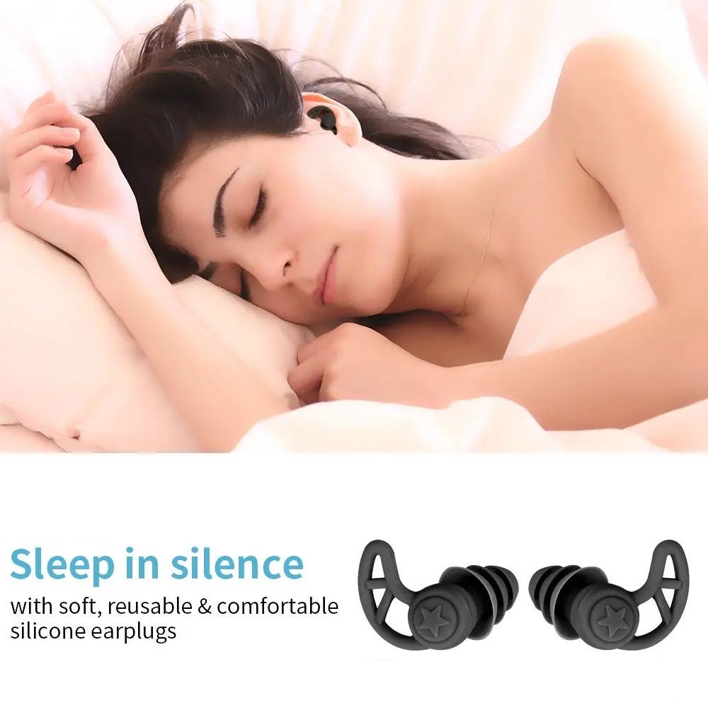 Tampões de ouvido para cancelamento de ruído do sono, redução de ruído de 40DB, 1 par Black - 5