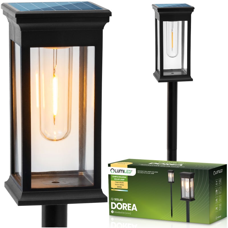 Lampa Solarna Lumiled LED Ogrodowa Zewnętrzna Wbijana IP65 Ozdobna Lampka Słupek 1 szt.
