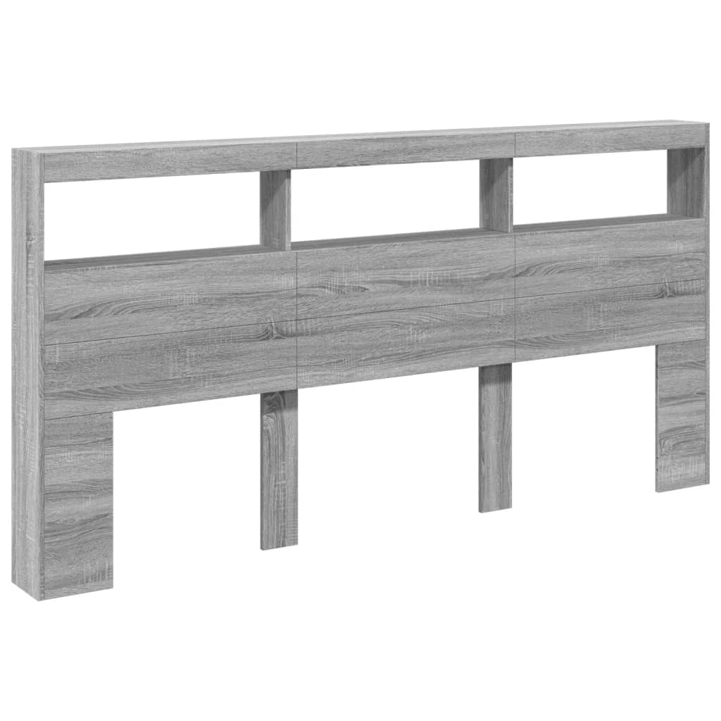 Armoire tête de lit avec LED sonoma gris 200x17x102 - 3