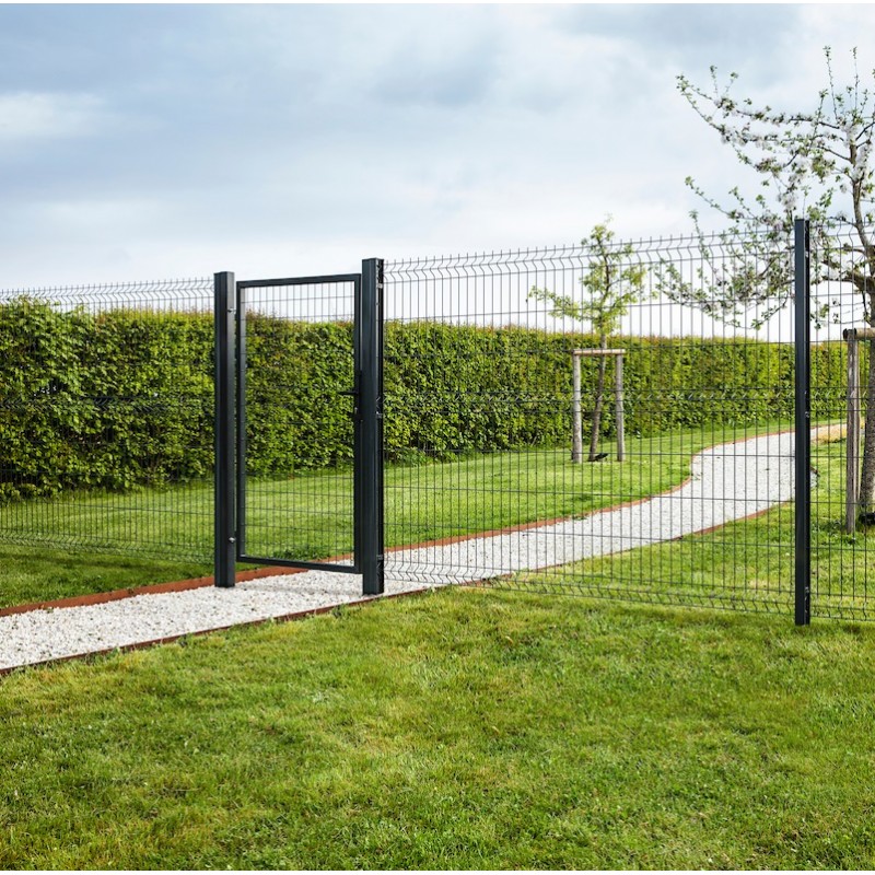 Portillon grillagé en acier galvanisé maille 100 x 50 L 1m20 x 1m75 Noir - 4