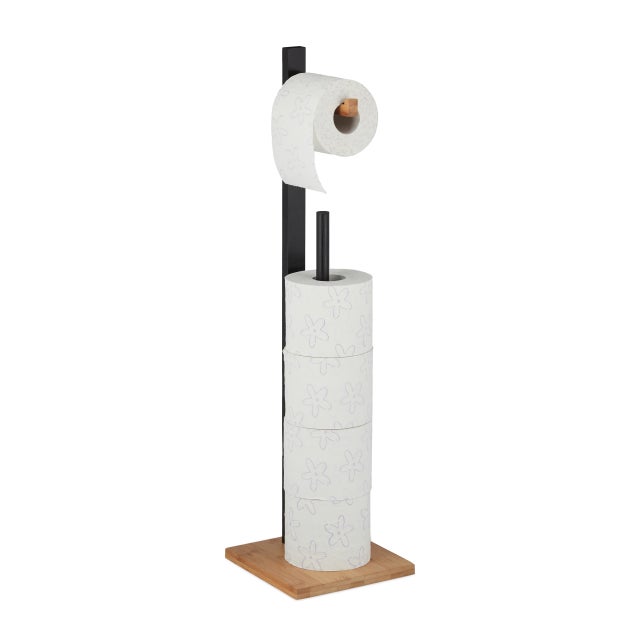 PORTE-PAPIER TOILETTE SUR Pied avec étagère de Rangement supérieure PORTE-PAPIER TOILETTE SUR Pied avec étagère de Rangement supérieure