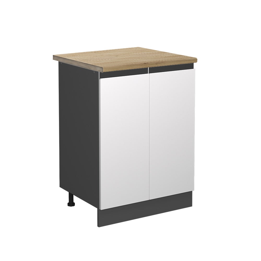 Vicco Szafki kuchenne R-Line, Biały, 60 cm J-Shape, BP Dąb