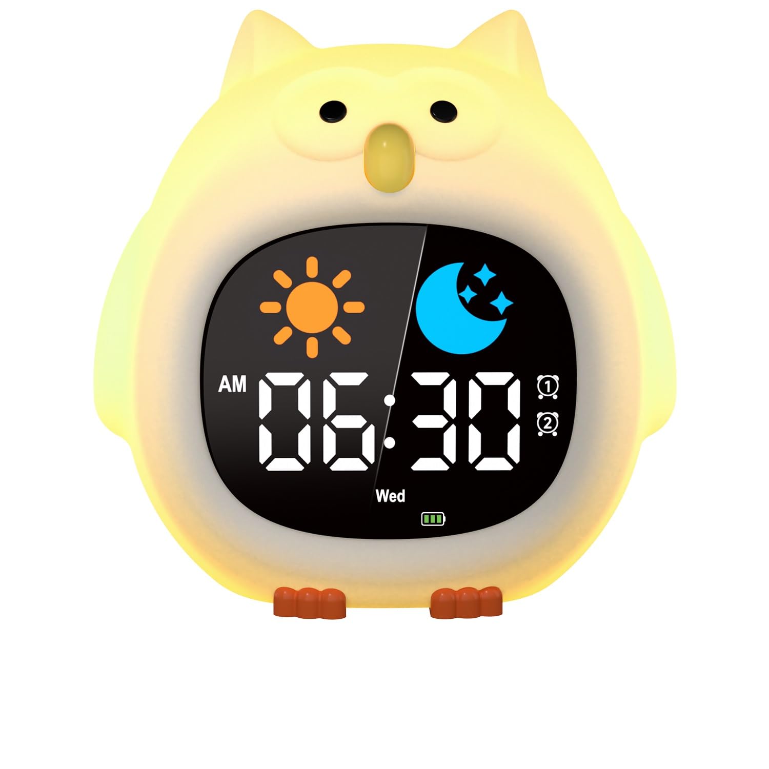 LUPATDY Despertador Infantil Silencioso Con Luz Nocturna Y Alarma Fuerte - Tamaño 9x9x5 Cm, Funciona Con Pilas AA