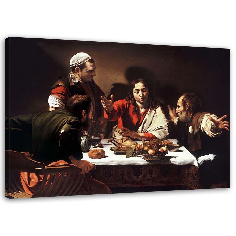 Obraz na płótnie, Wieczerza w Emaus - Caravaggio reprodukcja 120x80