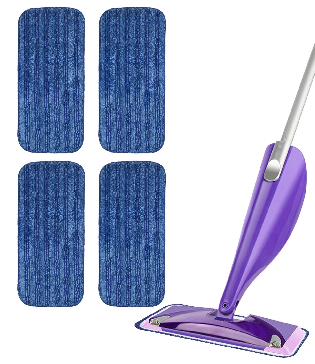 Zestaw 4 głowic mopa wielokrotnego użytku, pasujących do Swiffer WetJet, z mikrofibry, nakładka do mopa do użytku na mokro i na sucho