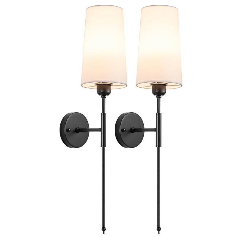 Akumulatorowa lampa ścienna LED – bezprzewodowa lampa ścienna, pilot zdalnego sterowania, 3 temperatury, 4 poziomy, kolor czarny